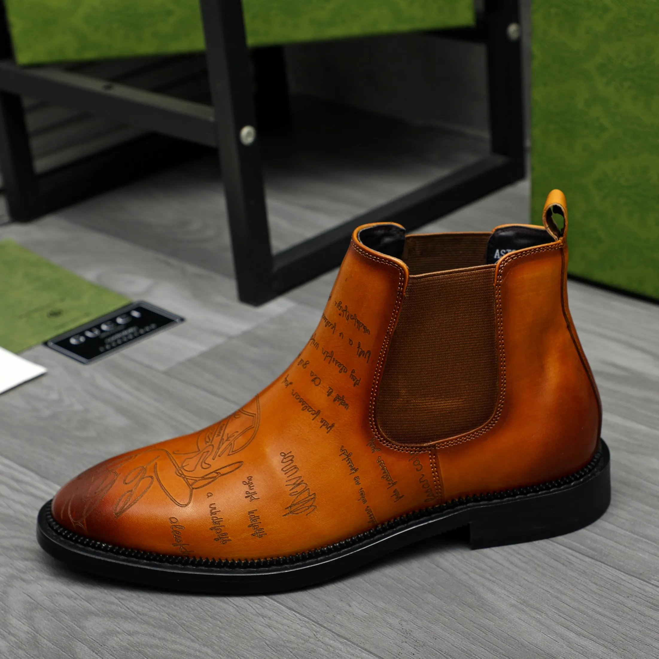 Men's shoes 💰p620 Product trademark: GUCCI "Gucci" high-top business leather shoes Regular size: 37-46 (37.46 custom-made, non-refundable) Product materials: Selected carved cowhide upper, pigskin lining, rubber outsole